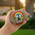 Rainbow Staffordshire Bull Terrier Grey Personalised Pebble